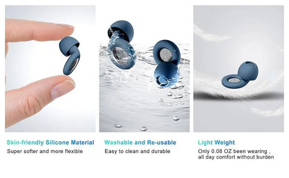 Wayke Silicone Sleep Earplugs, Reusable Noise-Reducing Ear Plugs with Pouch