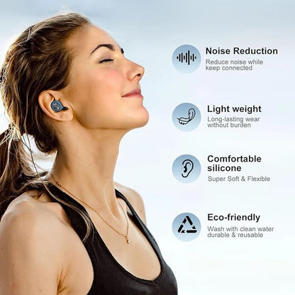 Wayke Silicone Sleep Earplugs, Reusable Noise-Reducing Ear Plugs with Pouch