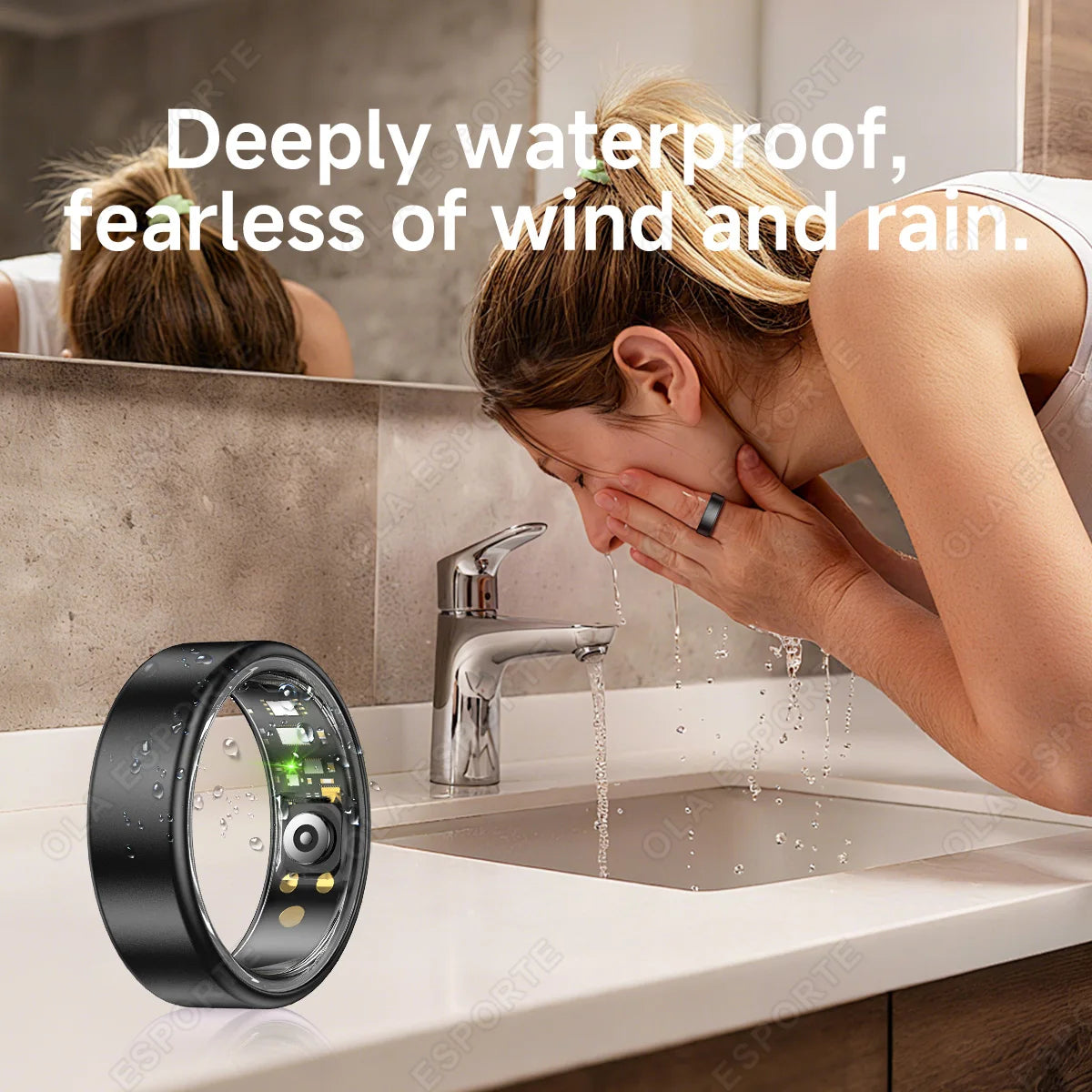 Wayke Smart Ring Sleep Tracker for Men and Women, Connects with iOS and Android